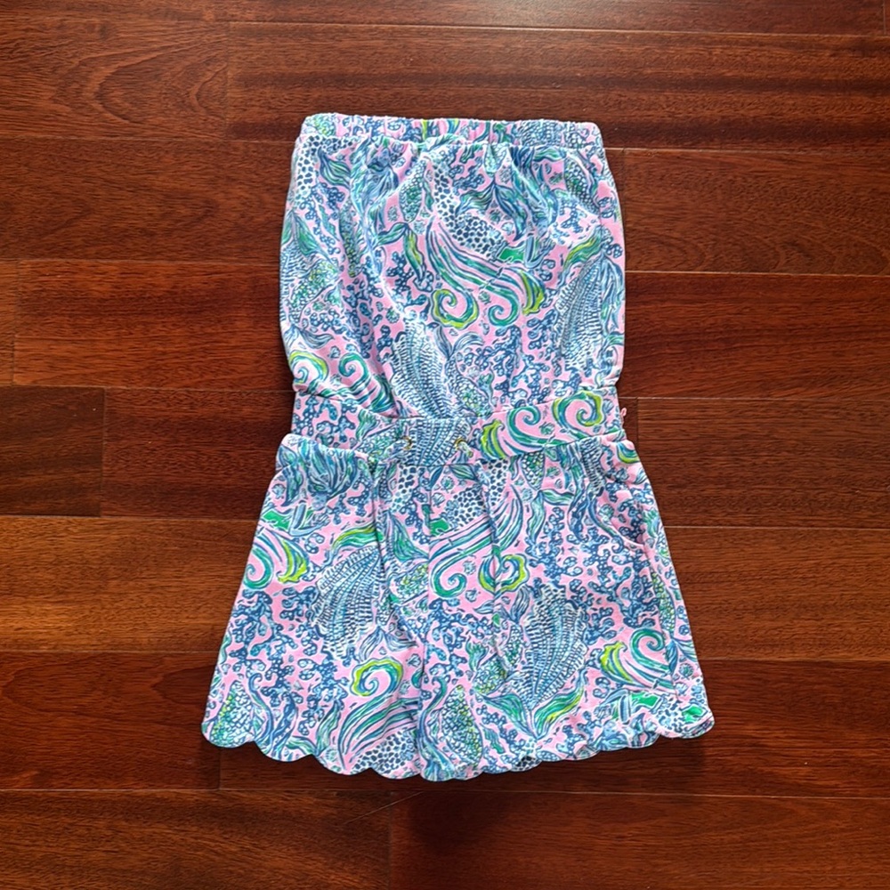 Lilly Pulitzer Pink, Blue & Green Strapless Romper